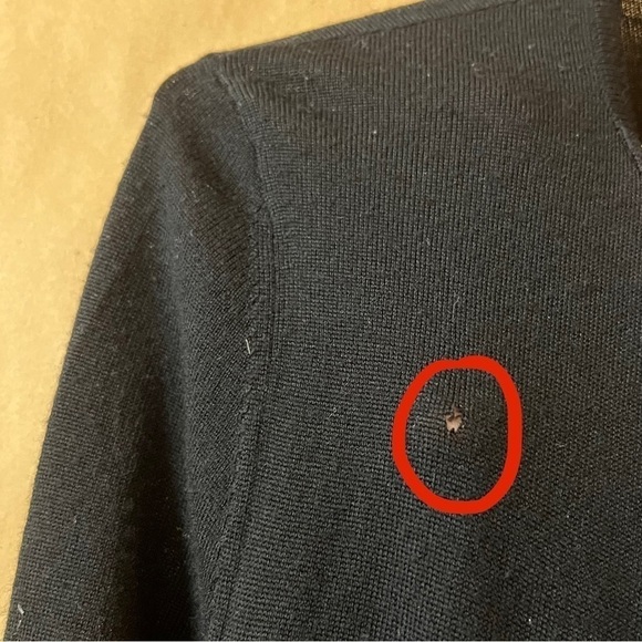 Tory Burch | Merino Wool Ruffle Trim Cardigan Sweater Open Front Black Size S - Picture 6 of 16